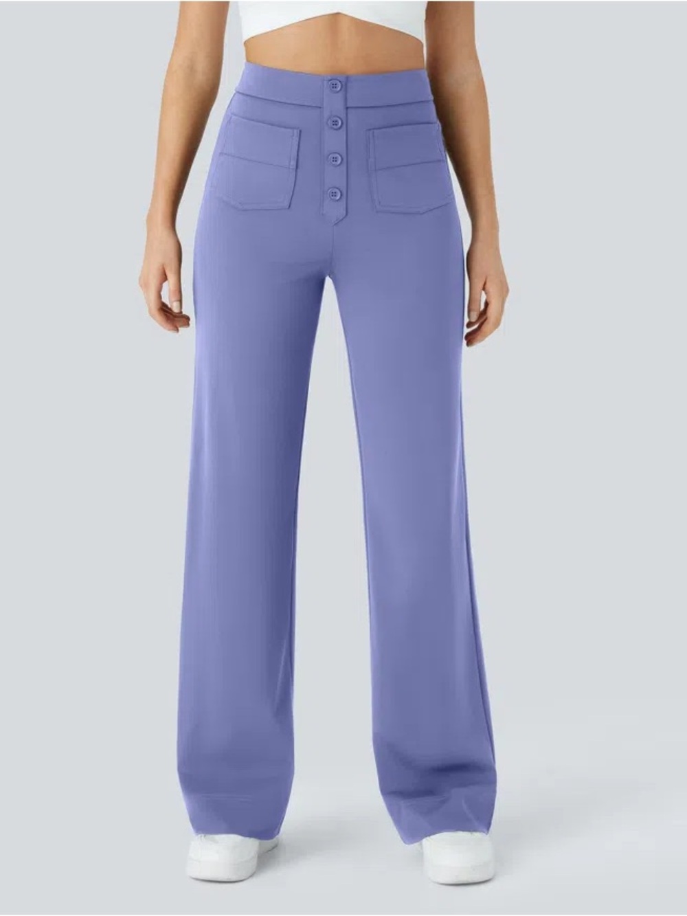 HALARA DayStretch High Waisted Pockets Straight Leg Casual Pants in Jacaranda